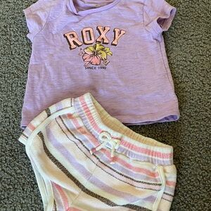 Roxy Pink and Brown Striped Outfit